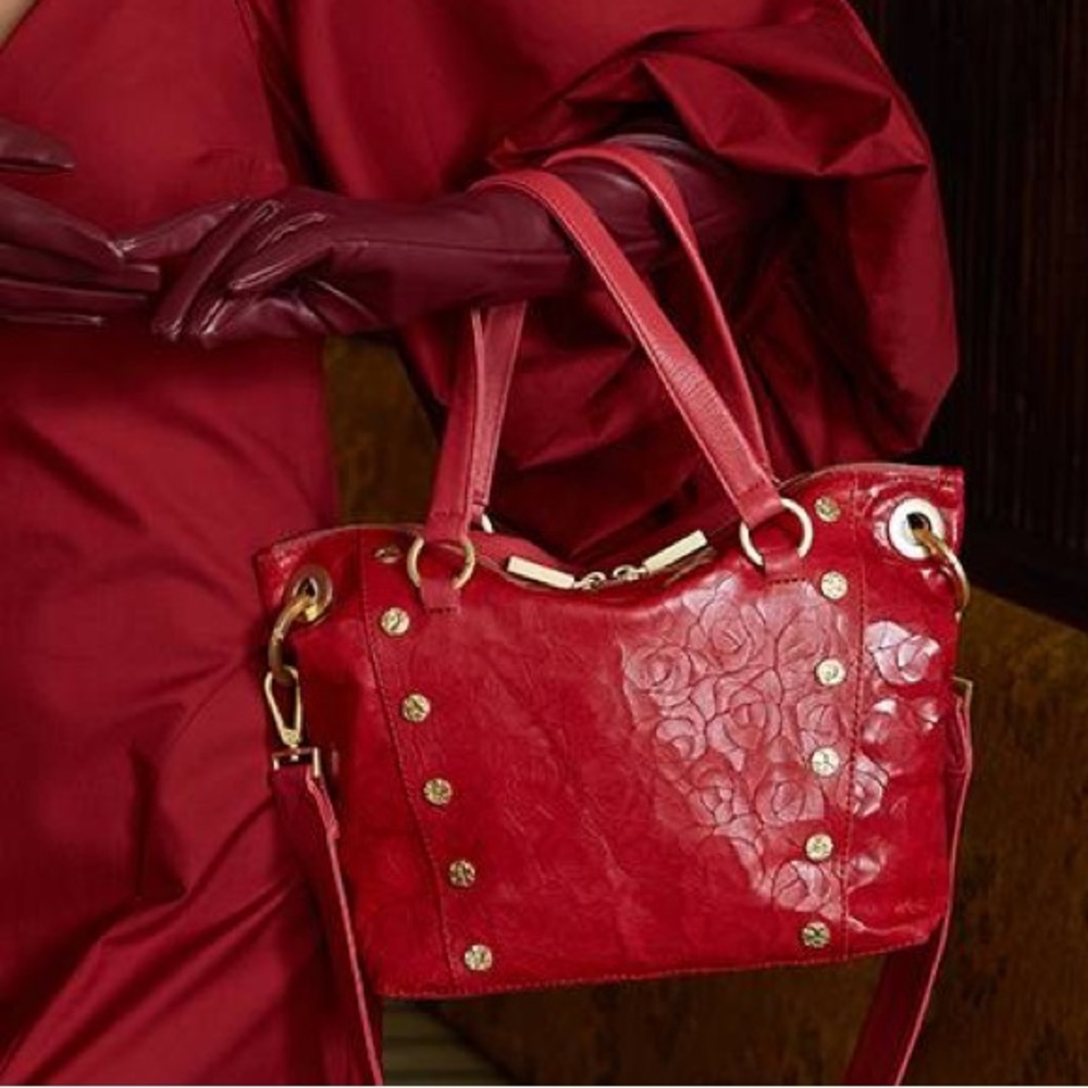 Hammitt Medium Daniel in Rose Rosè (Red Rose embossed leather)  NWOT - Picture 9 of 10